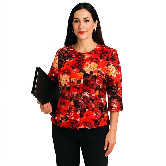 Birch Hill Small Silk Coral Dress Jacket - Picture 1 of 7